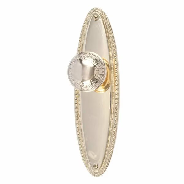 10.06 in. Revere Double Dummy Set, Satin Nickel, Brass Accents, Mfr#: D05-K650D-HTF-619